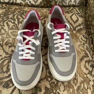 Cole Haan Grandpro Rally Golf shoes 8.5 grey and pink